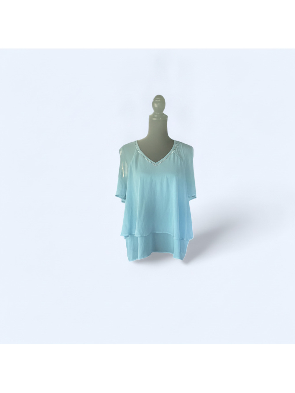 Juicy Couture turquoise layered blouse Size XL